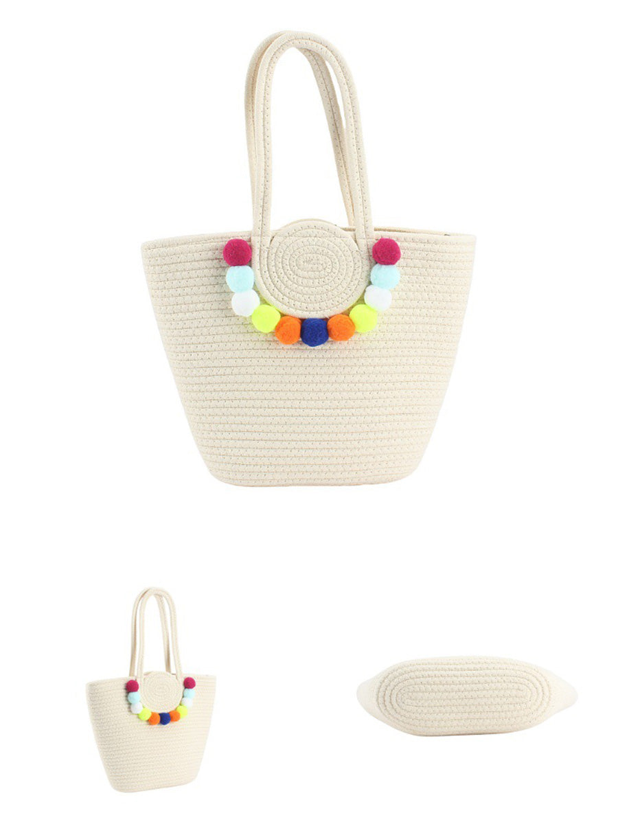 Fashion Pendant Shoulder Bag Ball Colorful Cotton