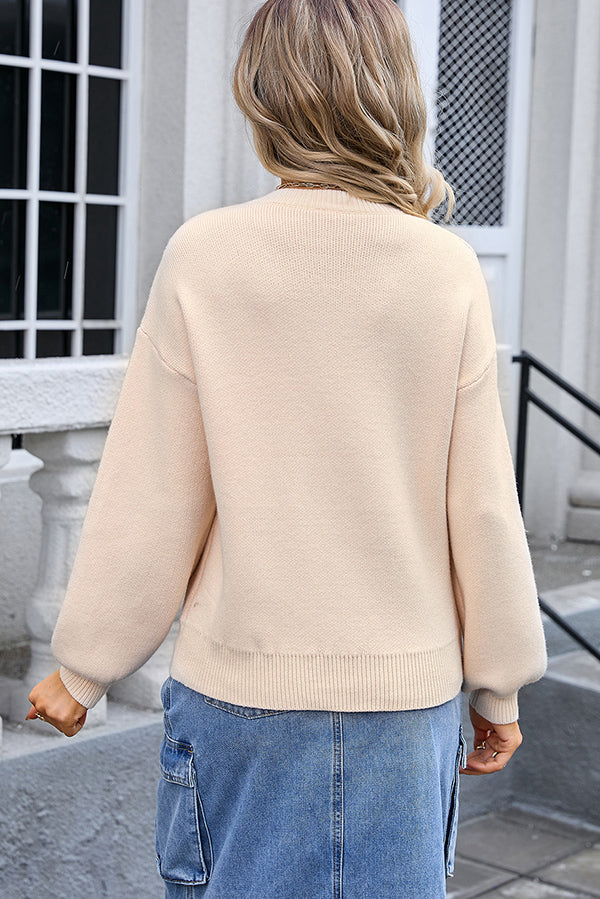 Chic Long Sleeve Knitted Bow Sweater for Effortless Style