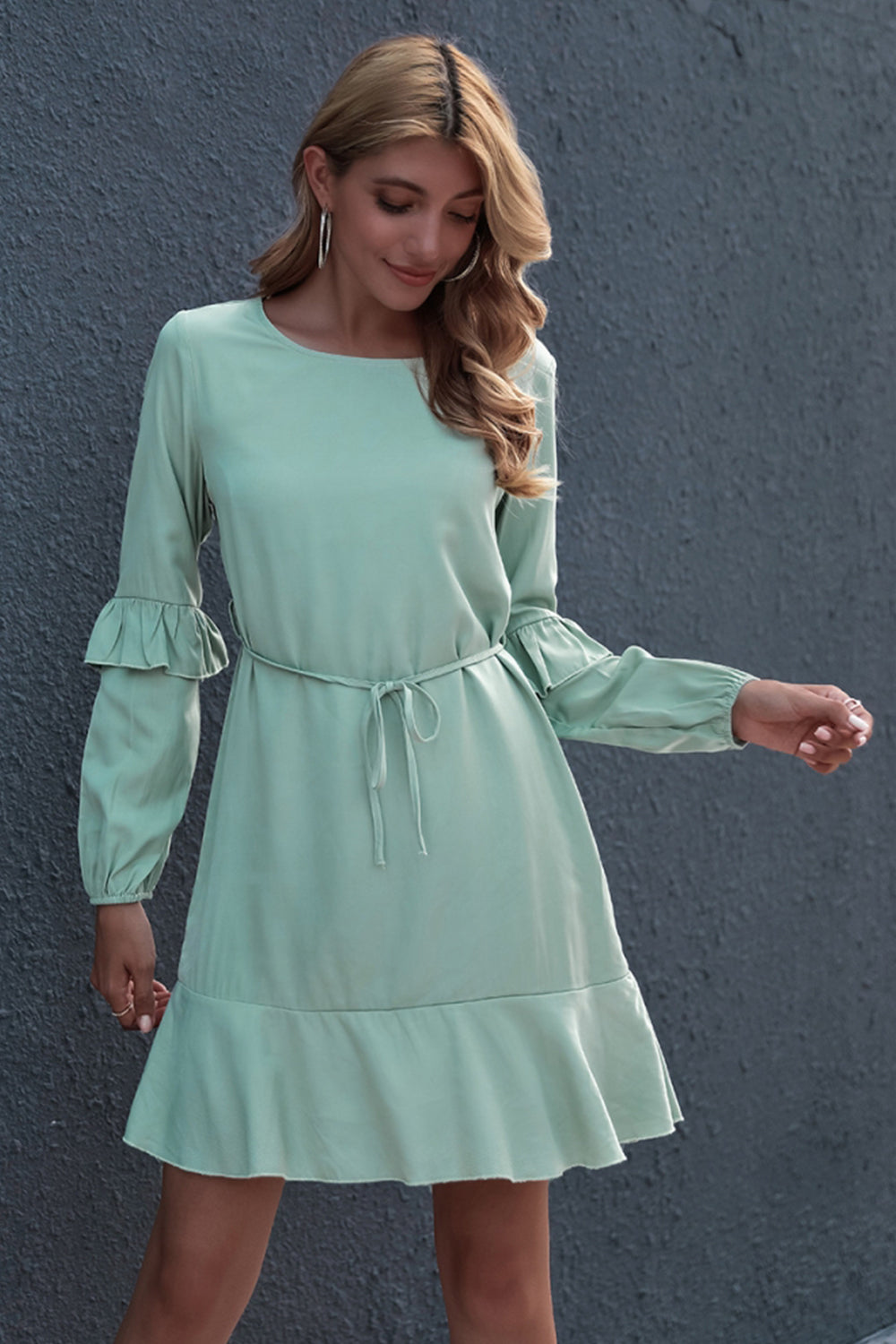 Knitted Long Sleeve Dress - Fashionpara