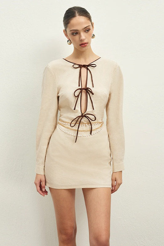 Lace-Up Cutout Back Mini Dress