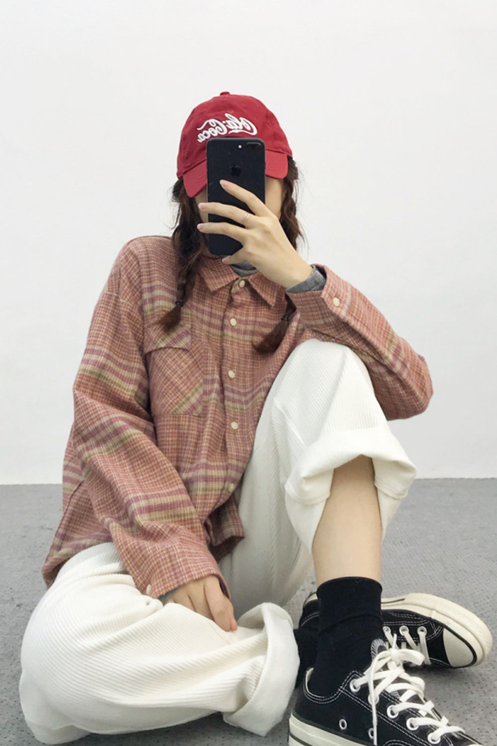 Thickened Plaid Flannel Long Sleeve Coat for Cold Weather