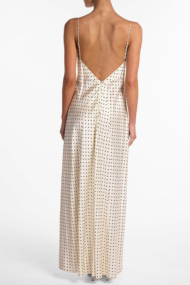 Print Low Back Slip Dress
