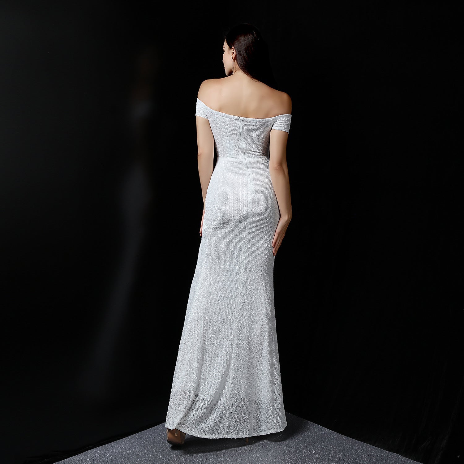 Marzia Formal Sequined Slit Dress - Fashionpara