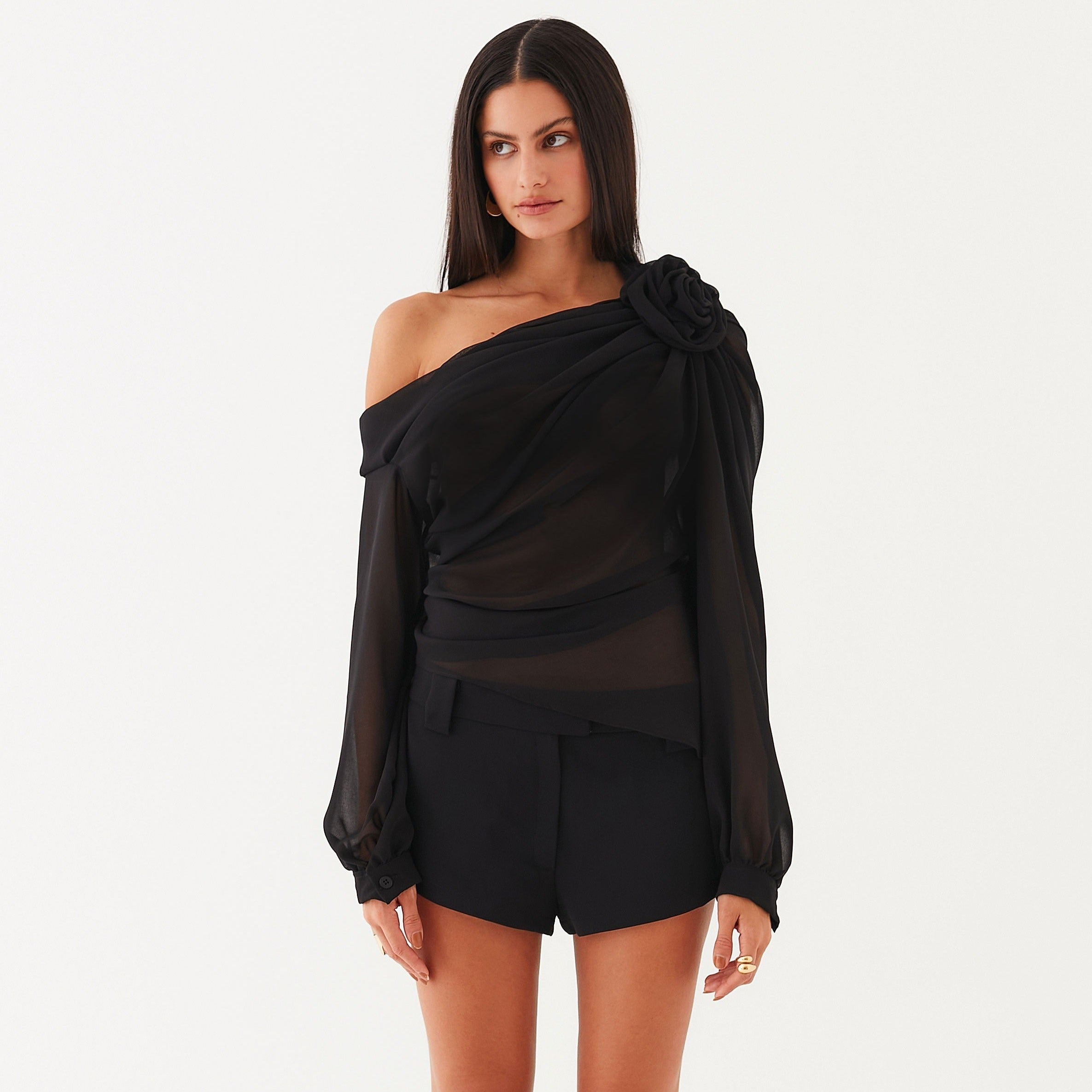 Fabulous Fluidity Asymmetrical Draped Blouse