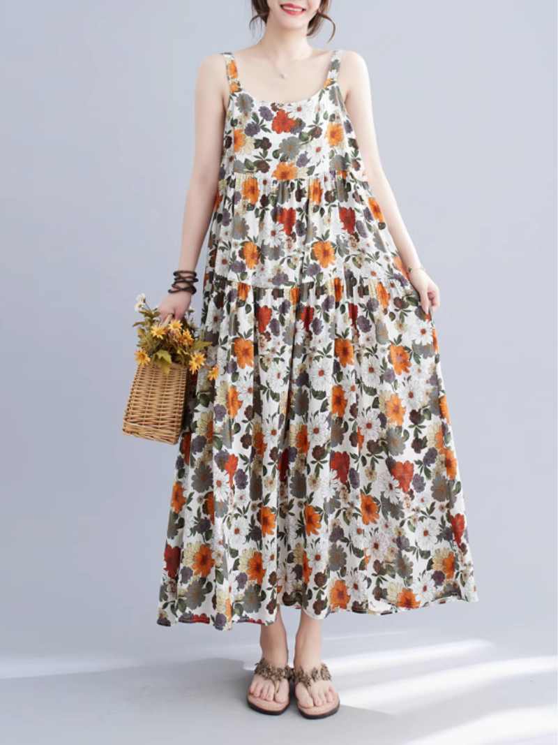 Floral Print Sleeveless Tiered Cami Maxi Dress 2