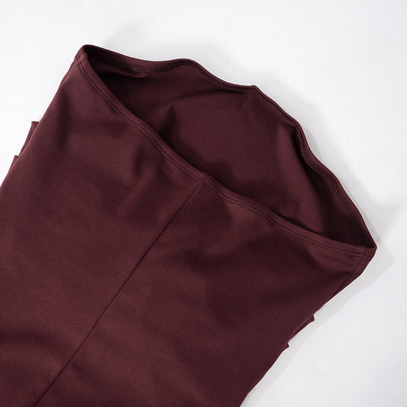 Hudson Maxi Dress With Stole And Gloves - Maroon