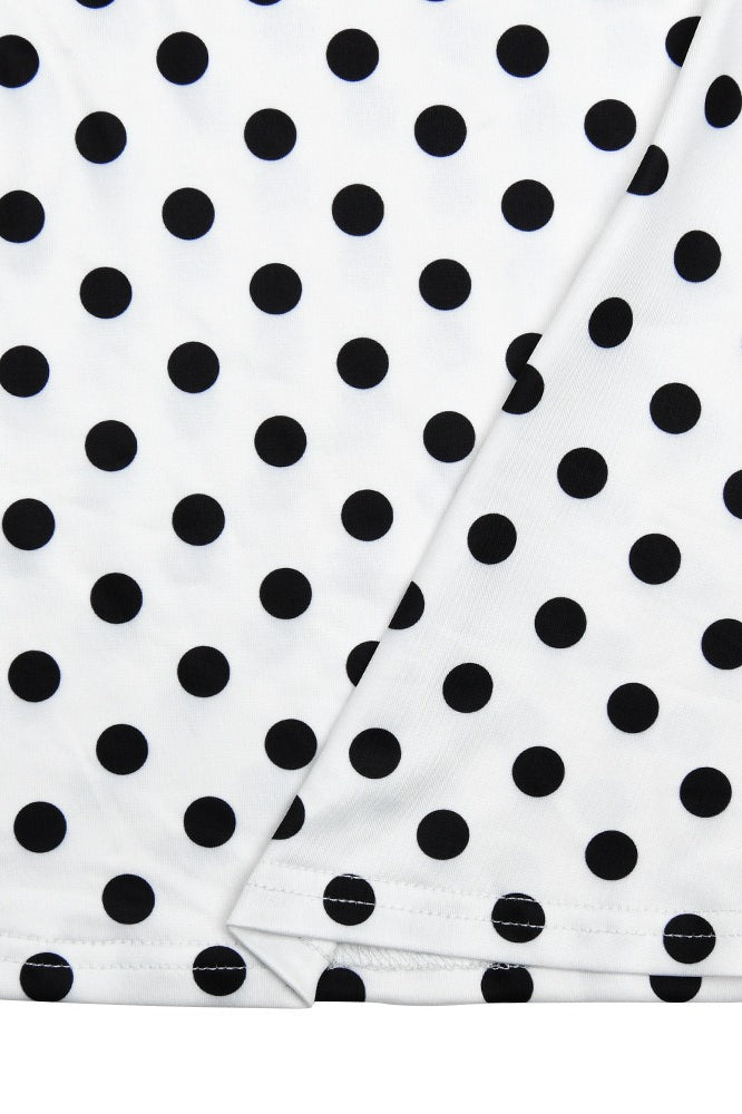 Polka Dot Round Neck Two Pieces Set - Fashionpara