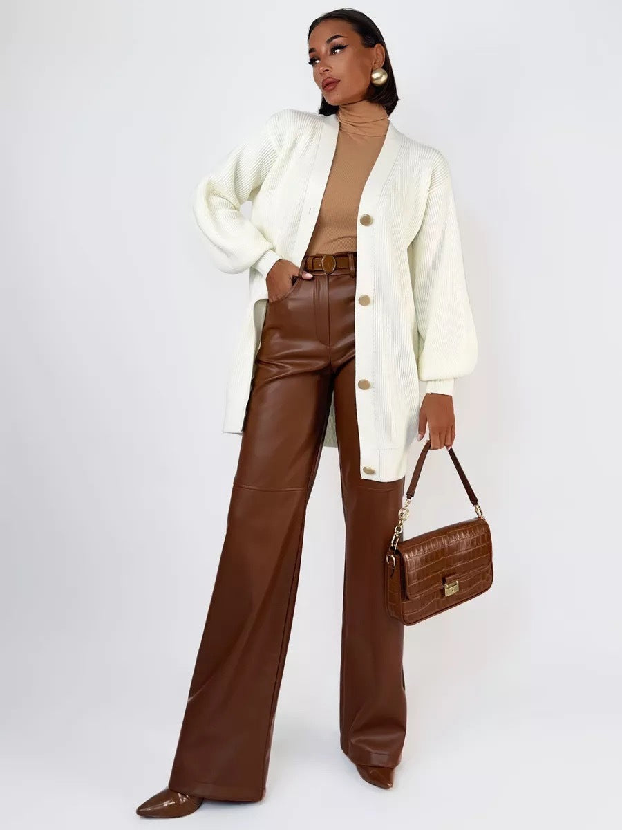 Chic Solid Loose Knit Cardigan for Effortless Style