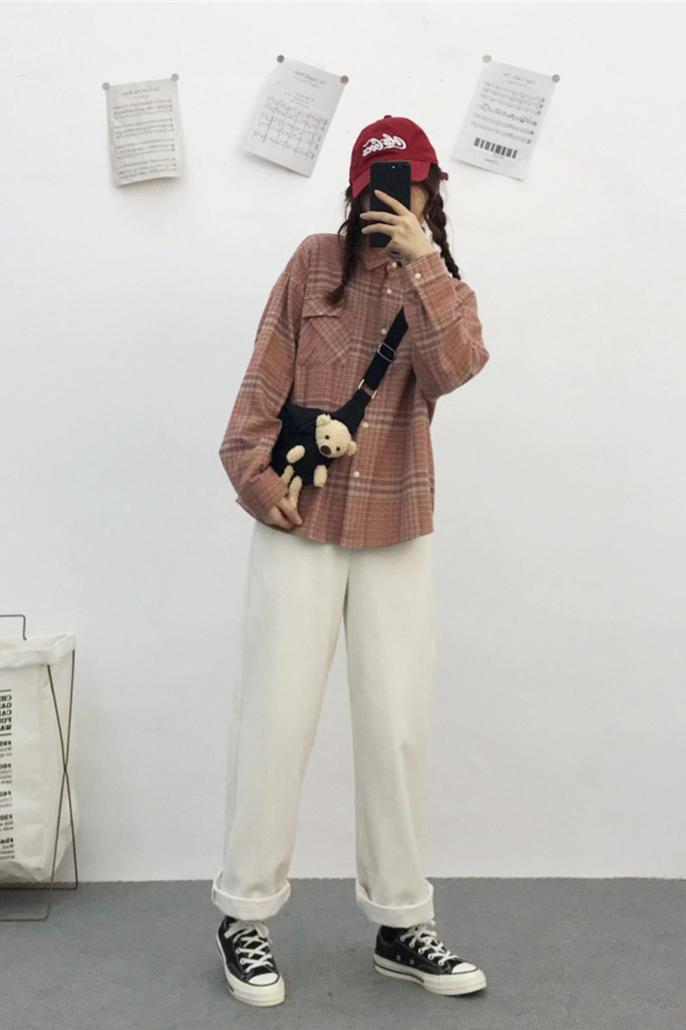 Thickened Plaid Flannel Long Sleeve Coat for Cold Weather