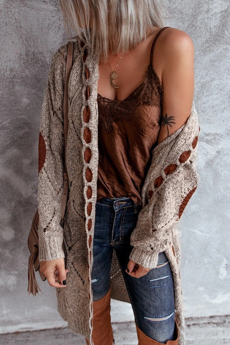Florcoo Elegant Long Sleeve Cardigan for Timeless Style