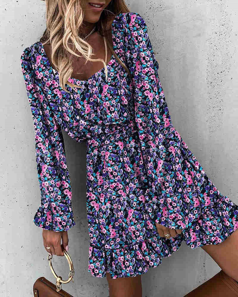Floral Ruffle Midi Dress