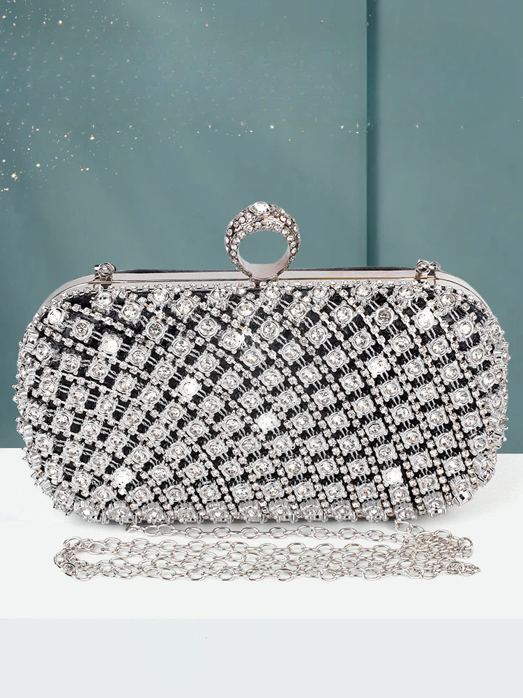 Rhinestone Square Purse Designer Shoulder Bag Evening Bag