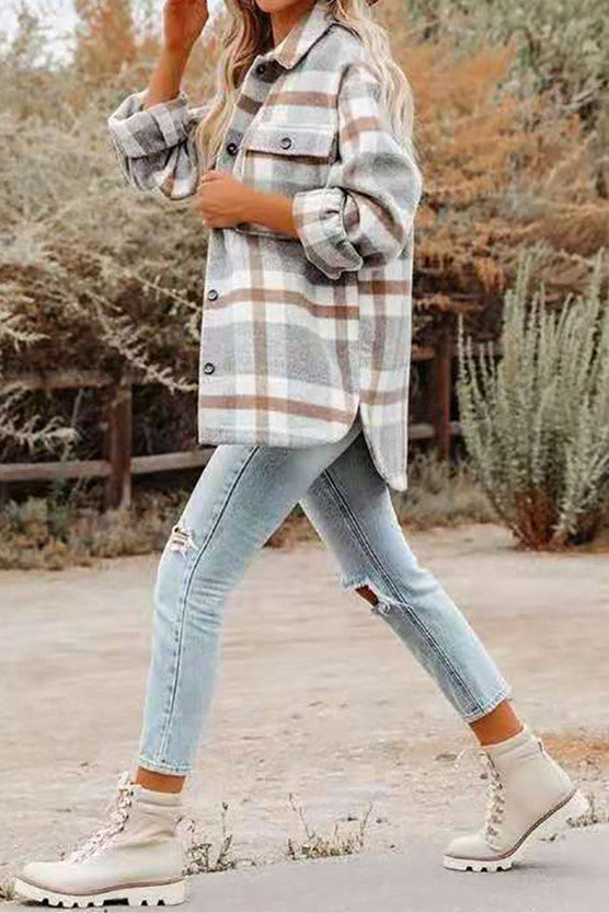 ShoptheCIC Vintage Plaid Tweed Coat for Timeless Style