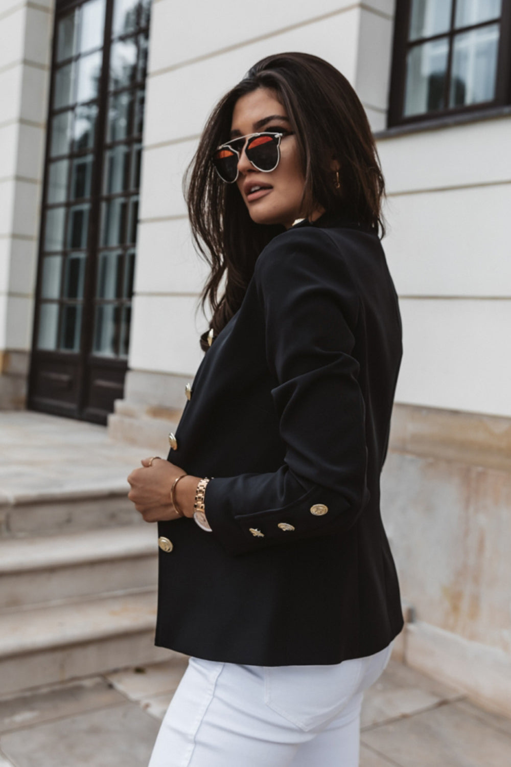 Tailored Long Sleeve Suit Jacket for Elegant Professional Style