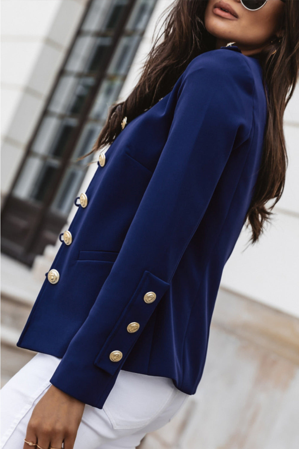 Tailored Long Sleeve Suit Jacket for Elegant Professional Style
