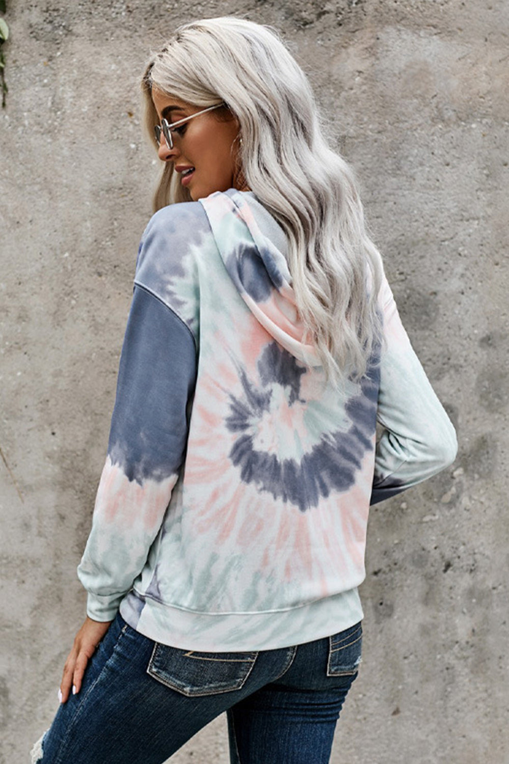 RadyRin Tie-dyed Hooded Pocket Sweater for Cozy Style
