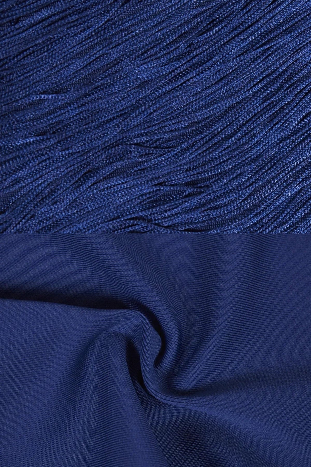 Halter Neck Midi Dress With All-Over Pleated Texture - Blue - View 8