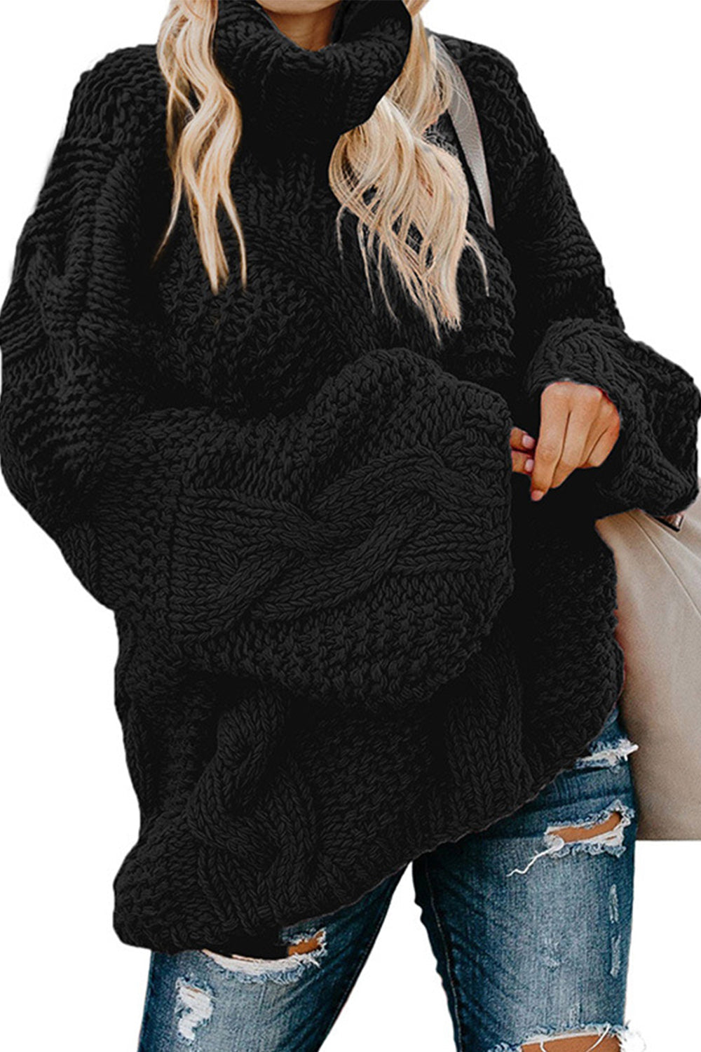 RadyRin Twisted Knit Long Sleeve Sweater for Effortless Style