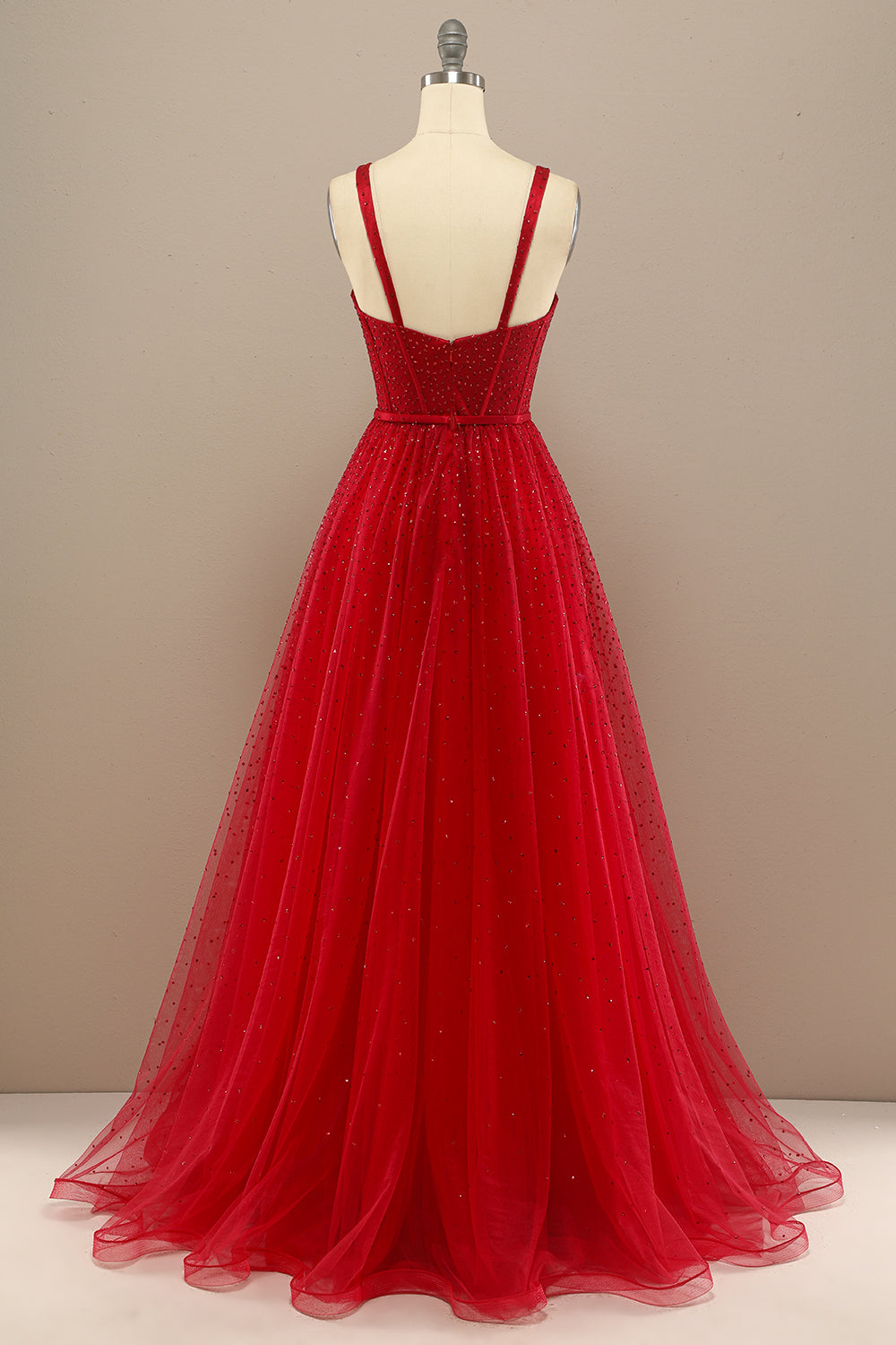 Beautiful Red Sweetheart Prom Dress with Beading - Fashionpara