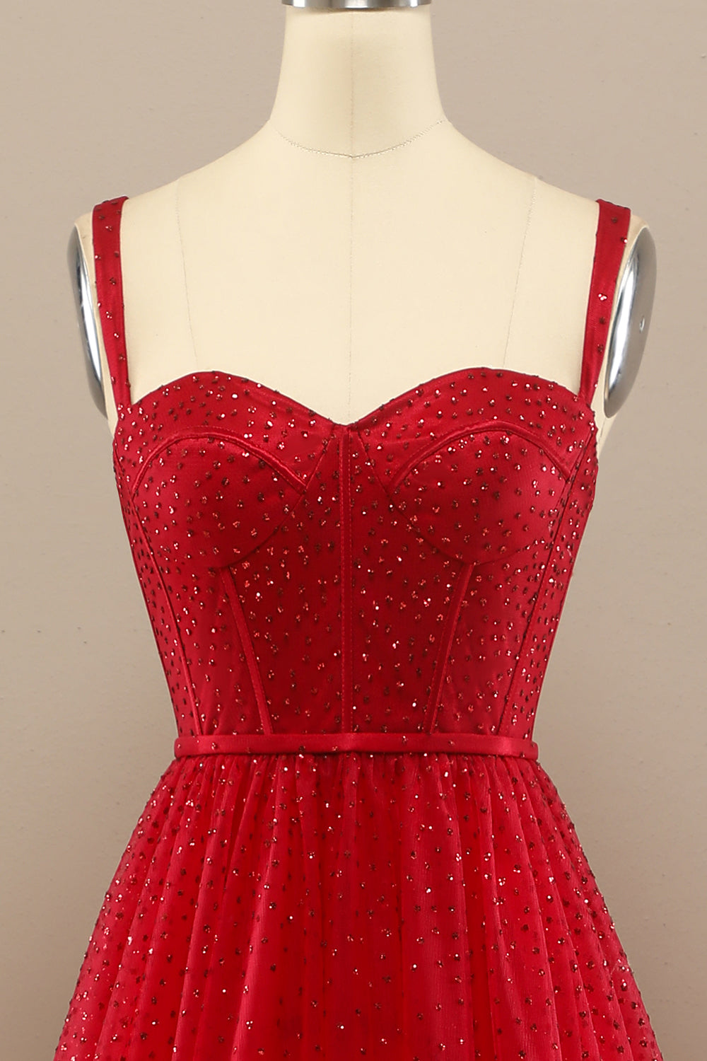 Beautiful Red Sweetheart Prom Dress with Beading - Fashionpara