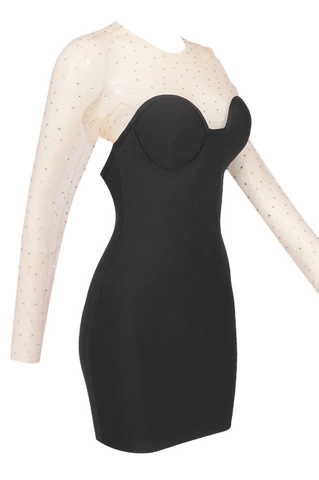 Aarohi Crystal Mesh Mini Dress - View 15