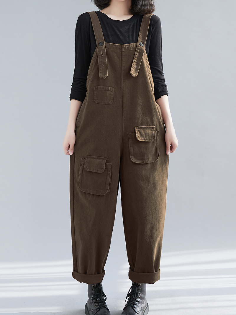 Denim Thin Large Size Loose Harem Dungarees Overalls - Fashionpara