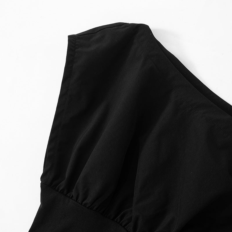 Bateau Neck Cap Sleeve Drop Waist Flared Mini Dress 20