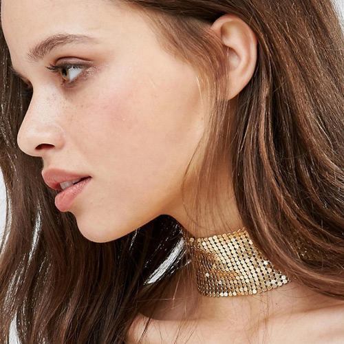 Sequined Metal Necklace Flaxmaker