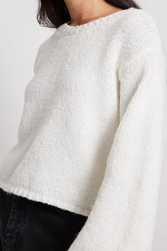 PrincessAce Backless Tie-Knit Crew Neck Long Sleeve Sweater