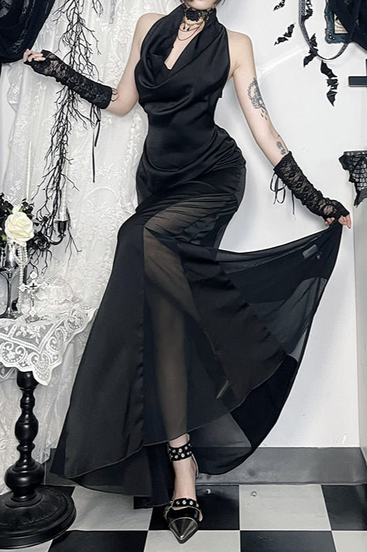 Cowl Neck Halter Gothic Dress