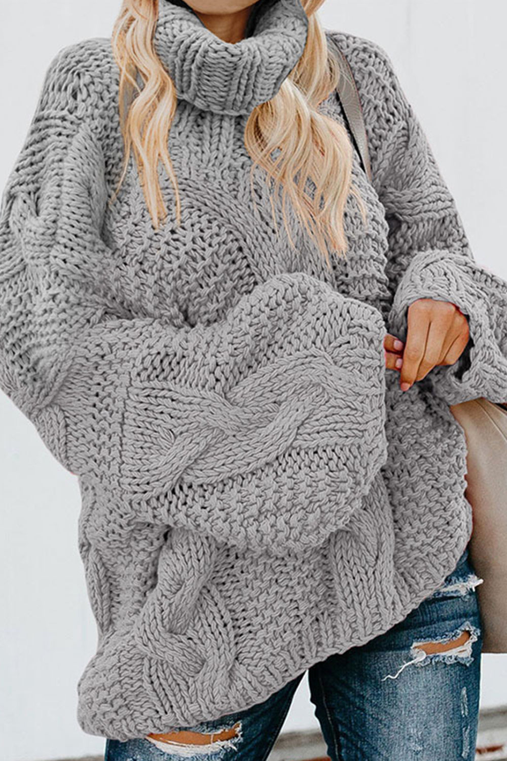 RadyRin Twisted Knit Long Sleeve Sweater for Effortless Style