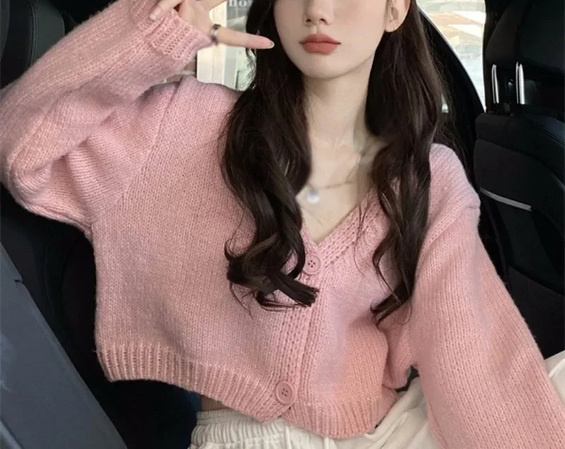 V-Neck Casual Fashion Long Sleeve Cardigan