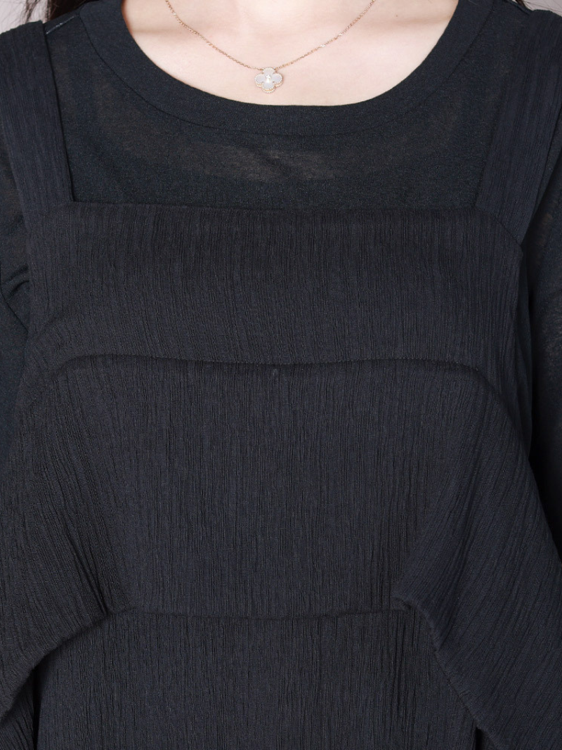 Crinkle Square Neck Sleeveless Pinafore Maxi Dress 6