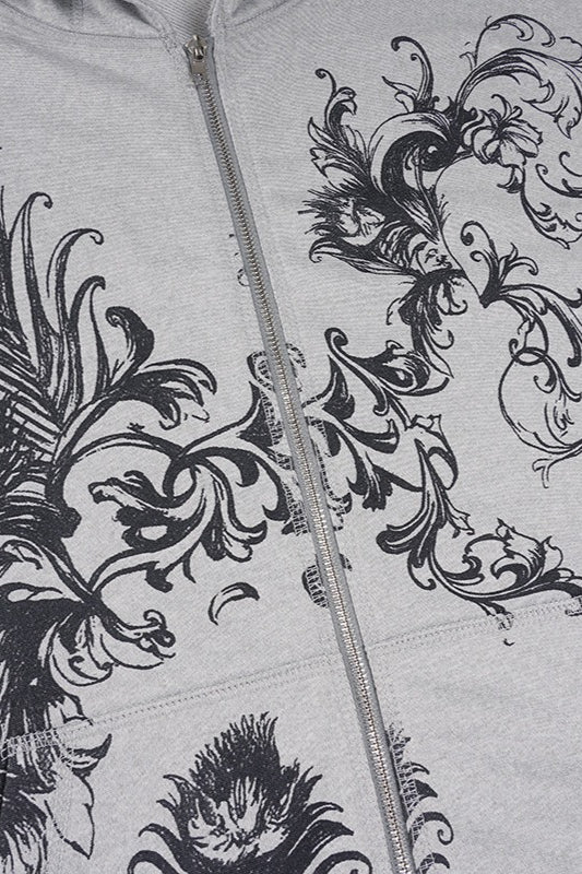 Dark Graphic Zip Hoodie