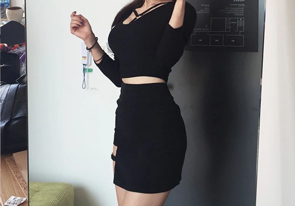 Irregular High Waist Bandage Skirt
