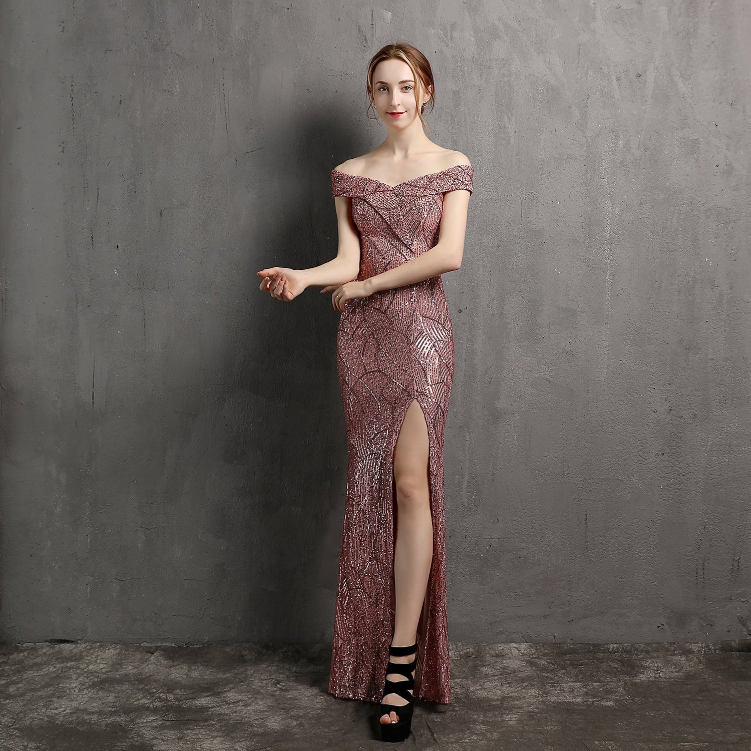Olivia Formal Glitter Dress - Fashionpara