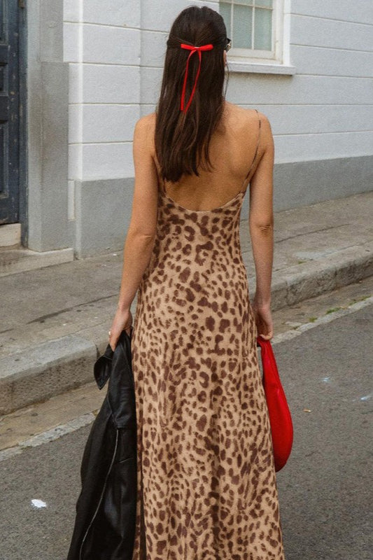 Sultry Leopard Slip Dress