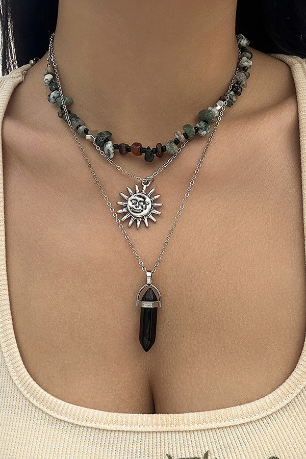 Ethnic Style Stacked Gravel Beaded Necklace