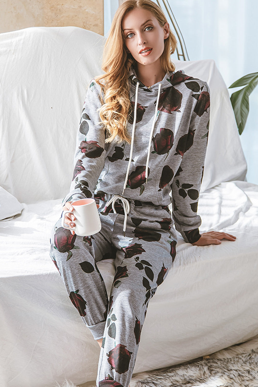 Rose Flower Long Sleeve Suit - Fashionpara