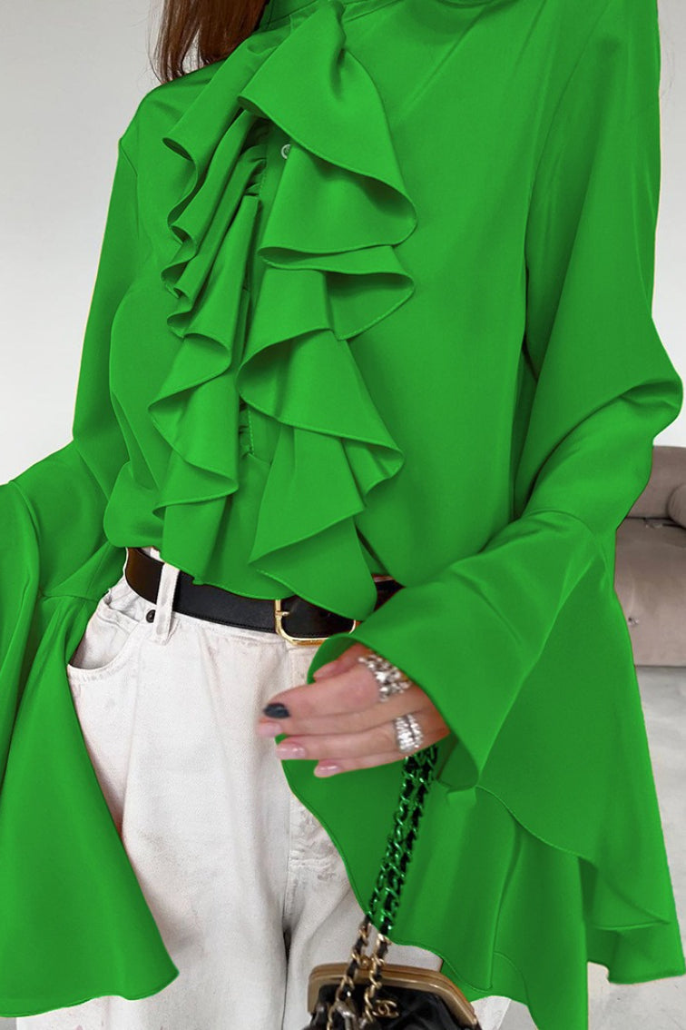 Design Ruffle Flare Blouse