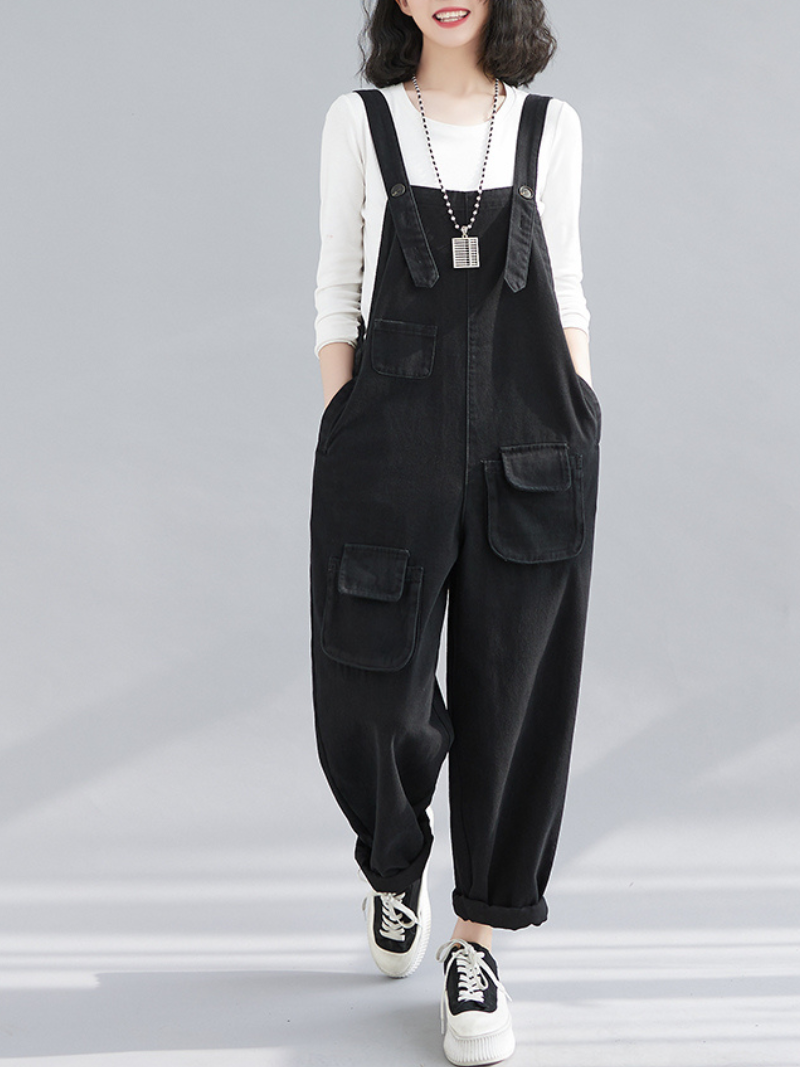 Denim Thin Large Size Loose Harem Dungarees Overalls - Fashionpara