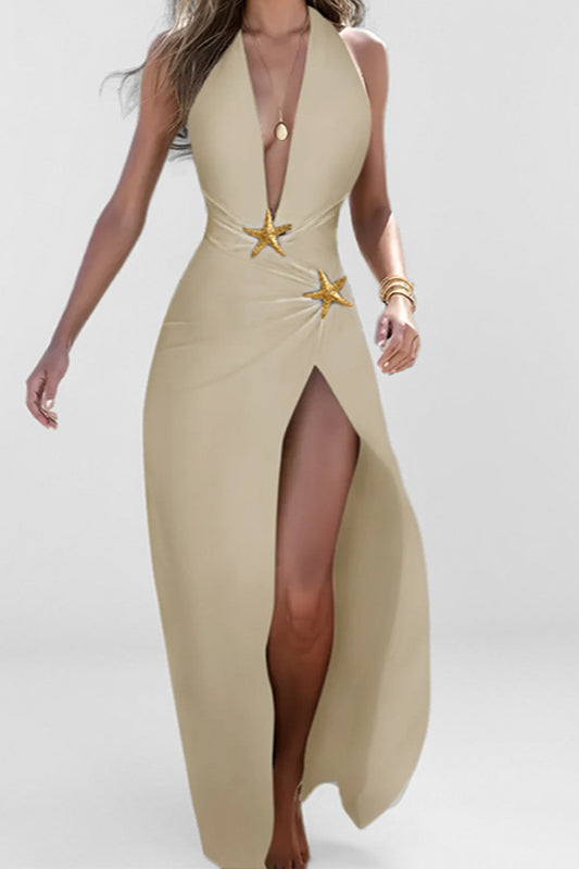 Fashionable V-Neck Split Loose Party Dress