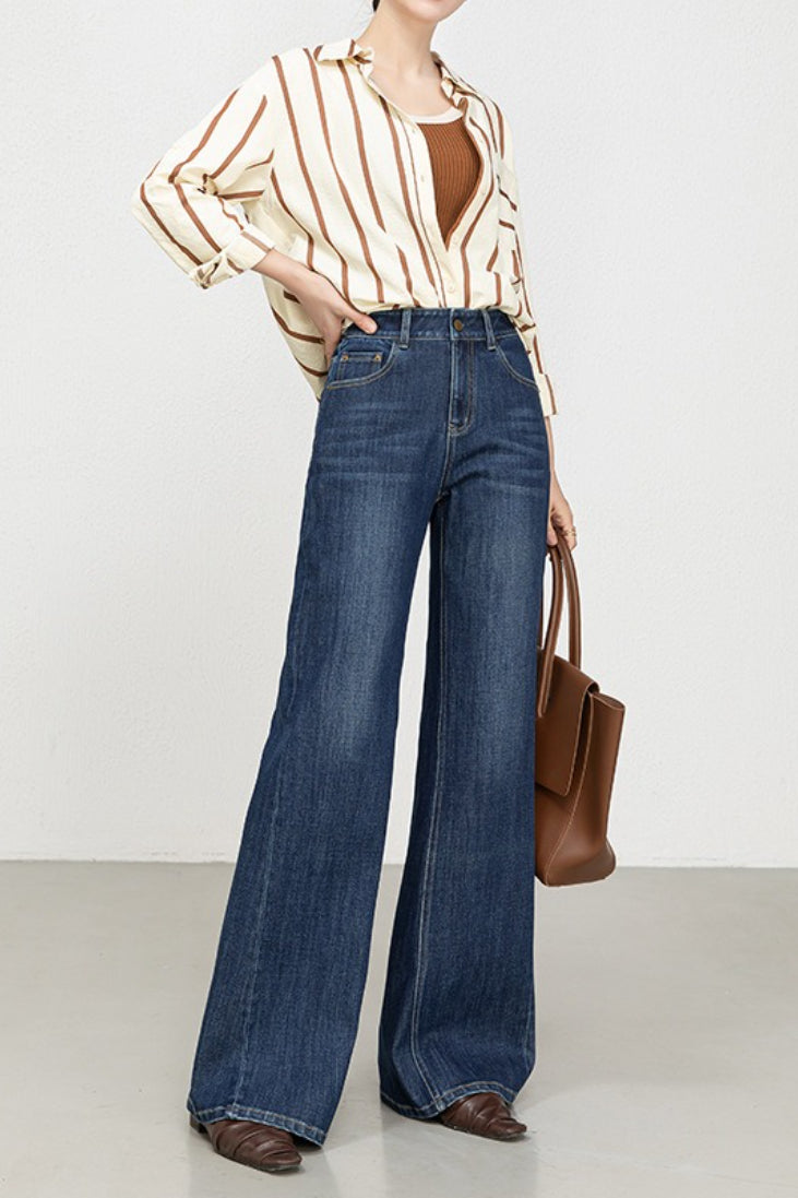 High Waist Four Way Stretch Flare Denim Jeans