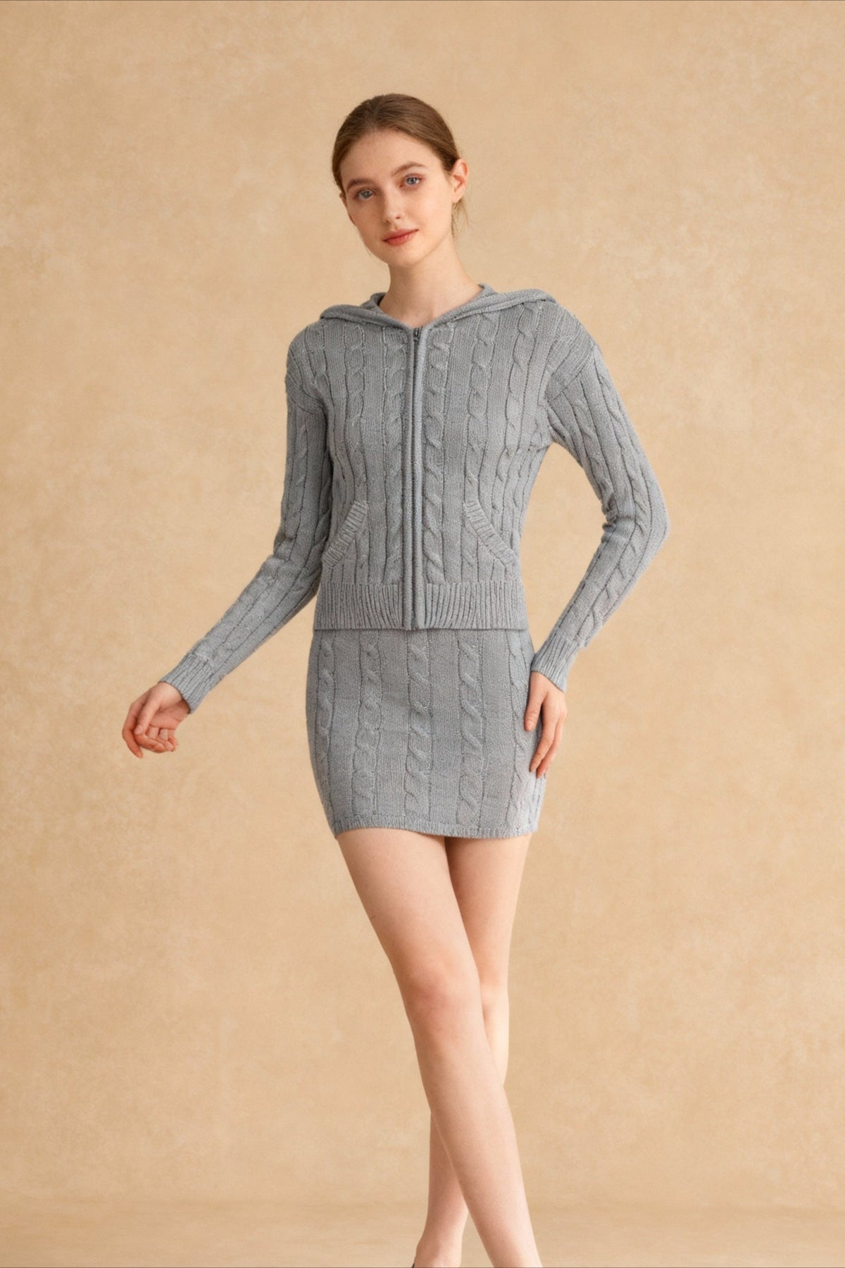Hooded Button Front Knit Cardigan 4