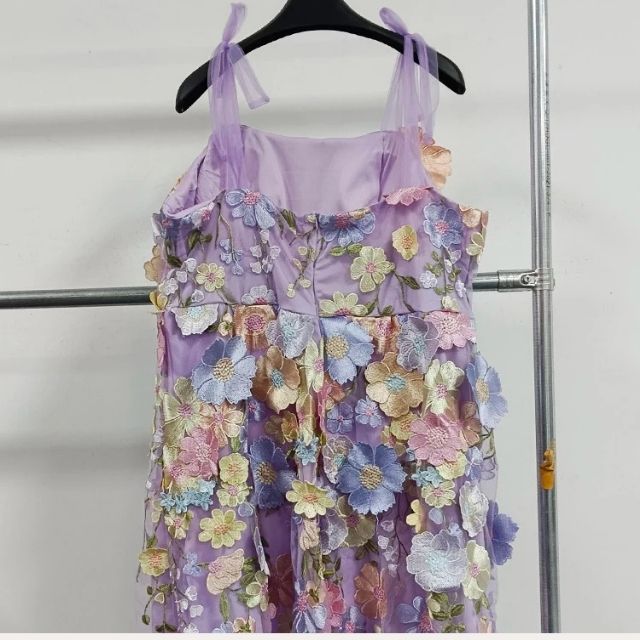 Floral Applique Tulle Puff Sleeve Corset A-Line Mini Dress - View 6