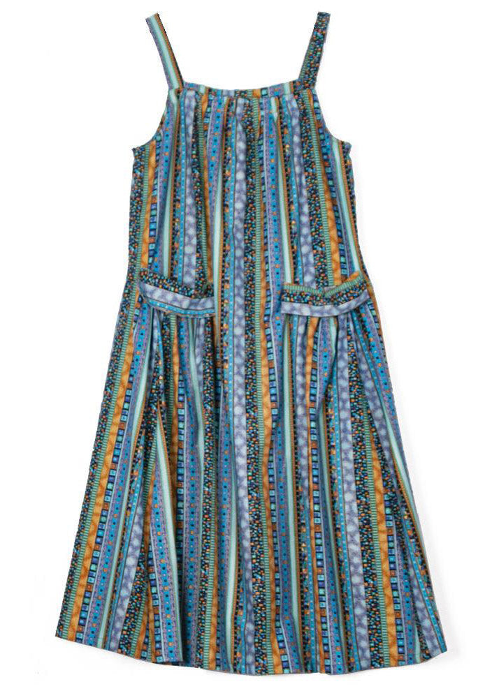 Folk Print Pocket Spaghetti Strap Oversized Maxi Pinafore Dress - View 5