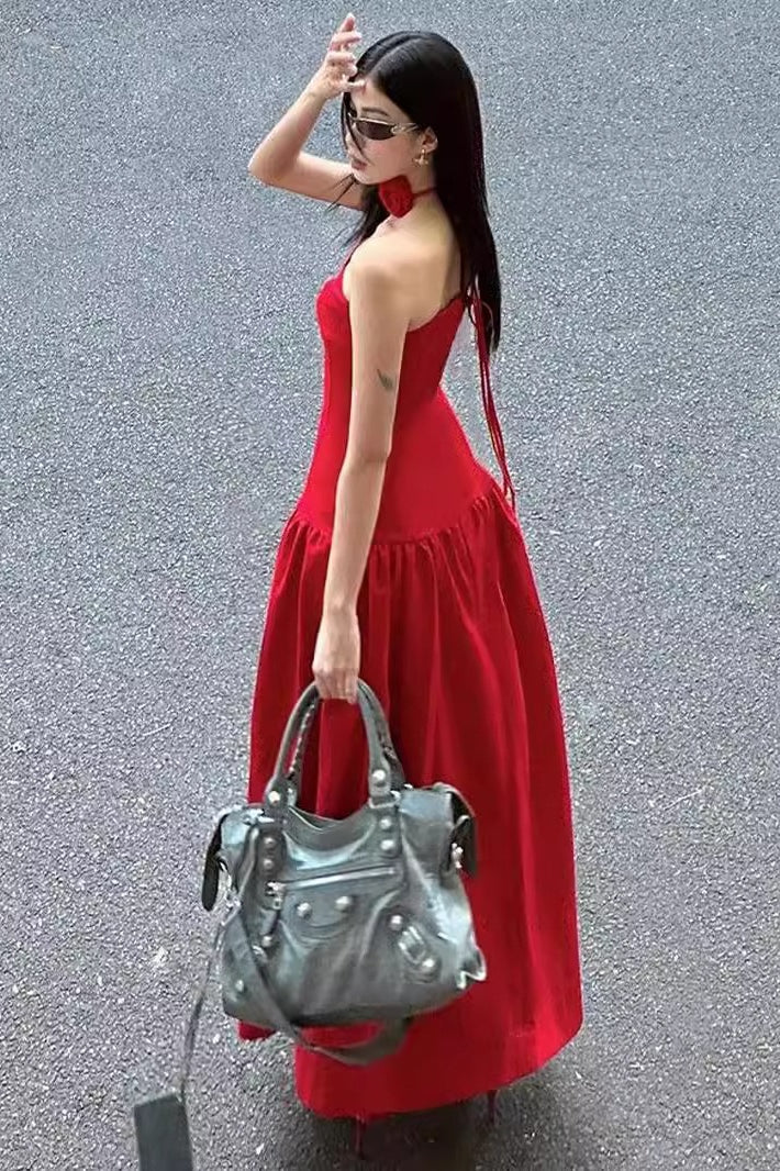 Floral Ruched Waist Party Dress - Fashionpara