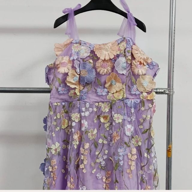 Floral Applique Tulle Puff Sleeve Corset A-Line Mini Dress - View 5