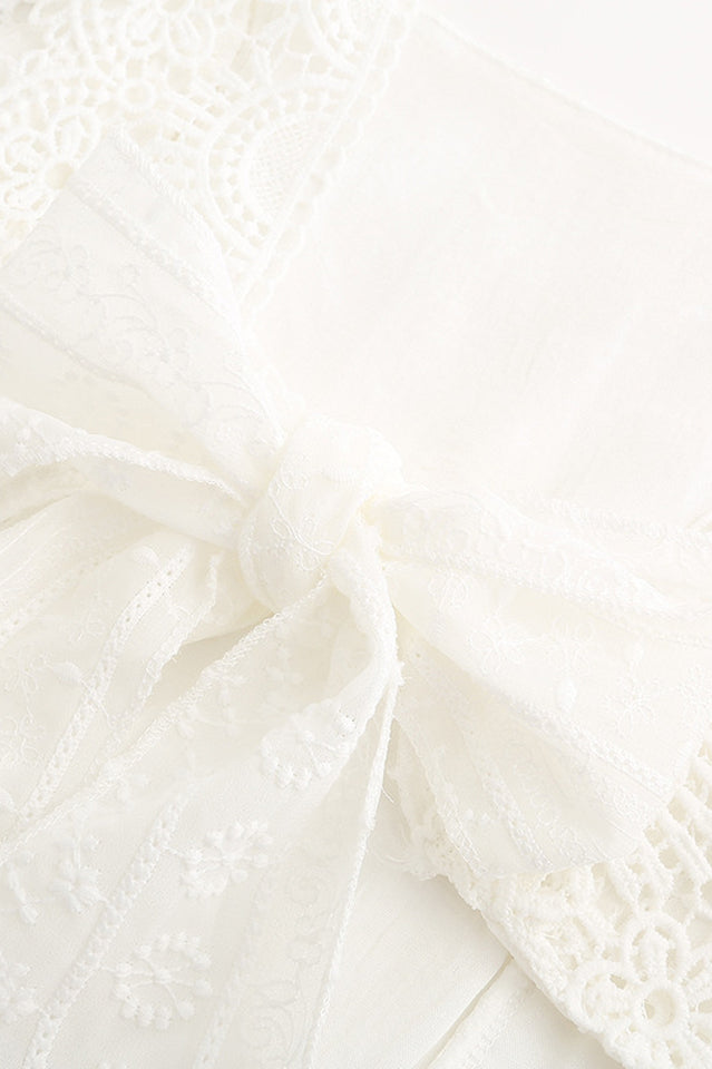 Boho Lace Ruffle Mini Beach Dress