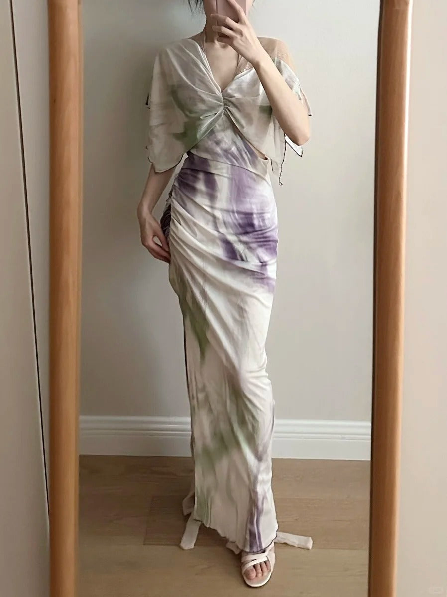 Chic Mermaid Chiffon Long Prom Dress Evening Dress P4263